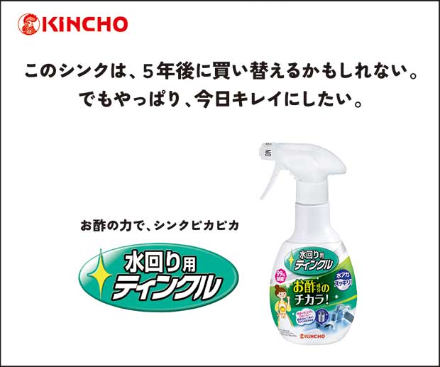 KINCHO このシンクは、５年後に買い替えるかもしれない。でもやっぱり、今日キレイにしたい。